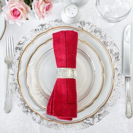 SEQUINNOW 100 PCS Silver Disposable Round Placemats 13 Inch Metallic Foil Mesh Charger Place Mats Silver Doilies for Dining Table Birthday Wedding Christmas Party Holiday Decoration