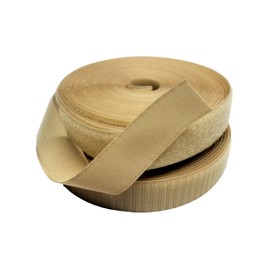 1 Inch Width Beige Hook and Loop Tape 27 Yards Length Non-Adhesive Hook and Loop Tape Sew on Heavy Duty Fastening Tape Strength Interlocking Tape for DIY Sewing Crafting