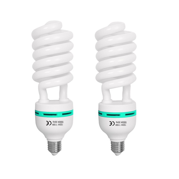 Gimaibugraff 2 Pcs 150W CFL Light Blubs 5500K Daylight Softbox