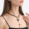 GIGB PBDK Black Tassel Pendant Necklace Dainty Y2k Heart Cross
