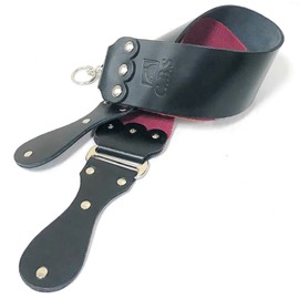 G.B.S Ultra Wide Straight Razor Strop Handmade Barber Leather Razor Strop for Sharpening Razor, & Tools Dual Sharpening Strap in Black and Maroon with Fine Edges blade 3" x 26" for Men