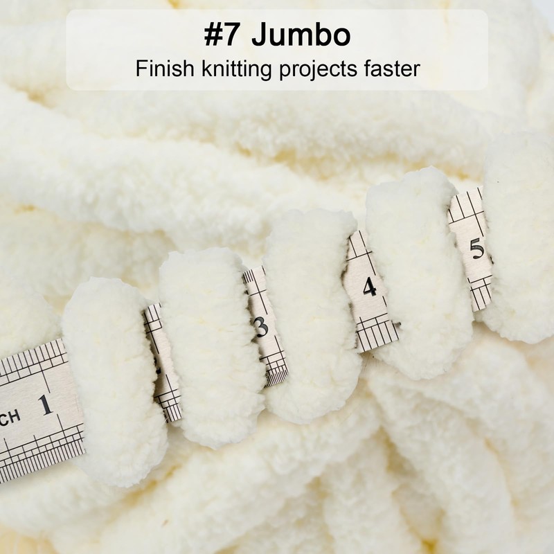 ERLYEEN Chenille Chunky Yarn Super Bulky Soft Thick Fluffy Jumbo