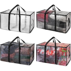 Veradome Heavy Duty Clear Tote Bag for Storage & Organization – Extra Large, Durable Zippered Storage Bin with Reinforced Handles – for Home, Travel & Garage Use (X-Large, 6.0, Count)