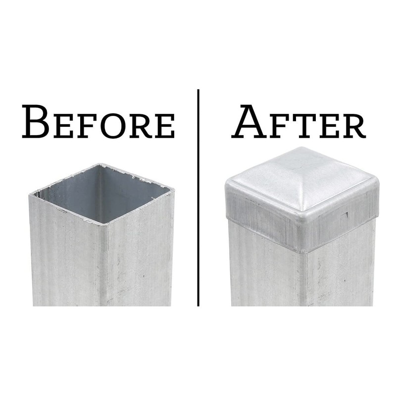 Plum Fittings 2" x 2" Square Pressed Steel Dome Caps