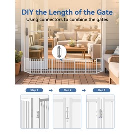 BFNN Free Standing Dog Gate Connectors, Used to Extend The Width of The Gate or Form A Closed Fence, 2-Piece Set
