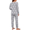 PrinStory Womens Pajama Set Long Sleeve Sleepwear Nightwear Soft Pjs