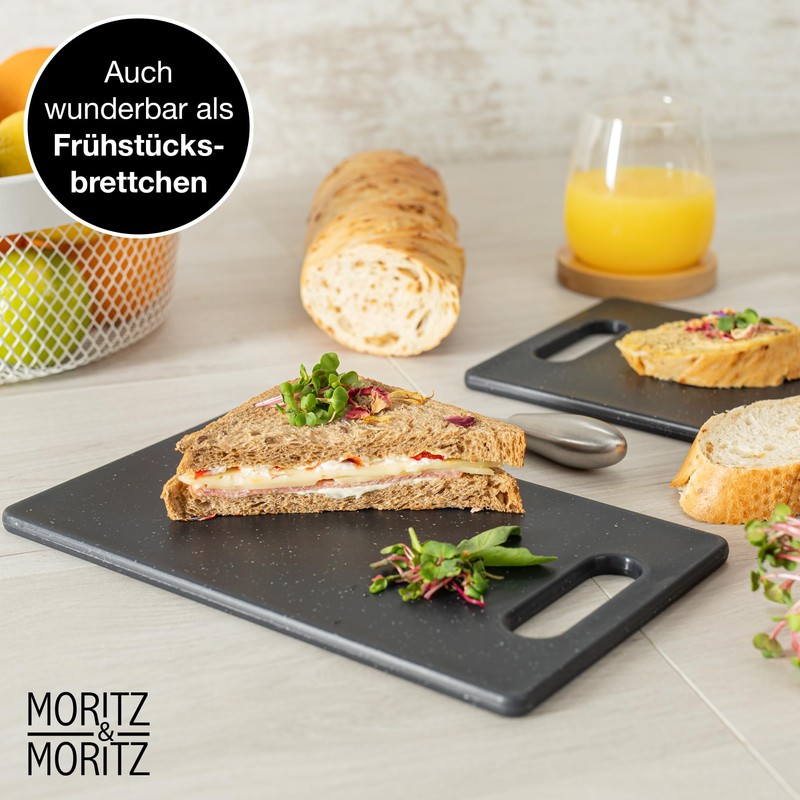 Moritz & Moritz 2-Piece Plastic Chopping Board Set in Granite