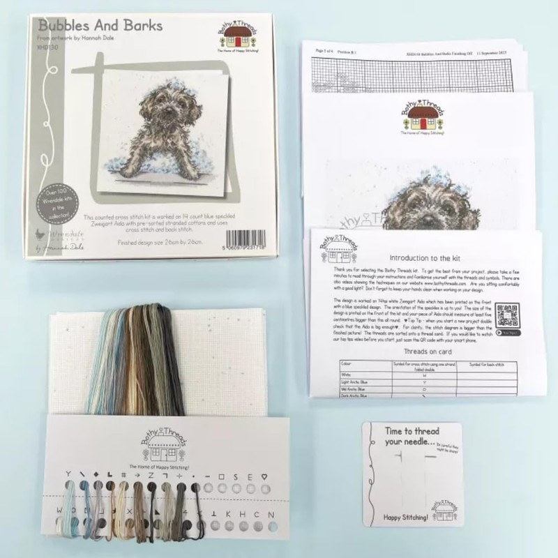 Bothy Threads Counted Cross Stitch Kit - Bubbles and Barks