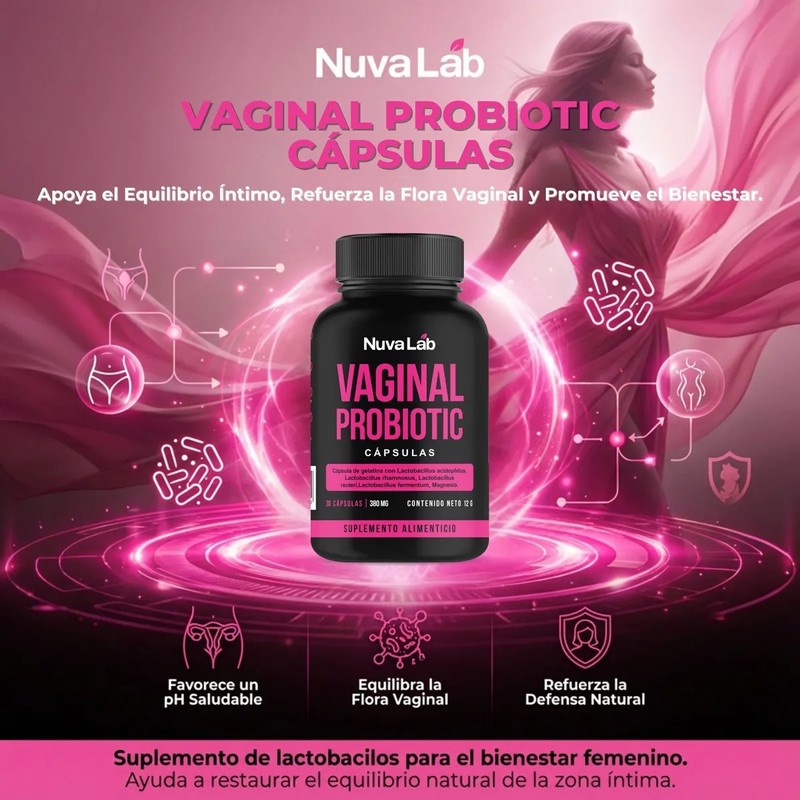 Probiótico Vaginal NuvaLab con Prebióticos y XOS para Salud Íntima
