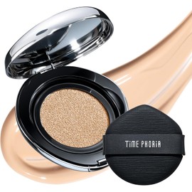TIMEPHORIA Timeless Lumina Matte Cover Cushion - Base de Maquillaje de Alta Cobertura y Larga Duración (12H), Maquillaje para Piel Grasa y Mixta, Acabado Mate Natural con Efecto Blur y Anti-oxidación, 11g (03 Fawn)
