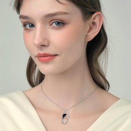 PROESS Rock Climber Necklace for Women 925 Sterling Silver Mountain Pendant Necklace Adventure Sports Jewelry for Climber Sport Lovers