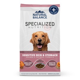 Natural Balance Specialized Nutrition Dry Dog Food with Salmon and Oatmeal for Dogs, Sensitive Skin & Stomach Dog Food, Natural Ingredients with Added Vitamins & Minerals - 22 lbs