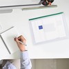 Pack of 12 A4+ Foolscap Clear Zippy Bags with Blue