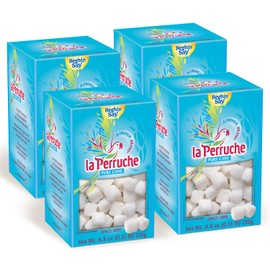 La Perruche Pure Cane White Sugar Cubes (250g/8.8oz box) | Ideal Sugar Cubes for Teas | Pack of 4