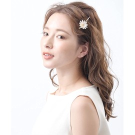 [ヴァンテーヌ] VINGTAINE フェミニン フラワー ロング ヘアピン ヘアアクセサリー ラインストーン H-776