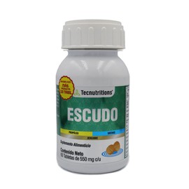 Suplemento Alimenticio - ESCUDO - Rico en Vitaminas C, D, E, y Complejo B - Así como en Ingredientes y Extractos Naturales - Ayuda a la Salud Inmunitaria. (120 Tabletas de 550 mg/cu) - TECNUTRITIONS. Apoyo a las defensas naturales del cuerpo.100% Natural
