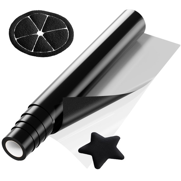 IROHTV Black 3D Puff Vinyl Heat Transfer Roll, 10" x