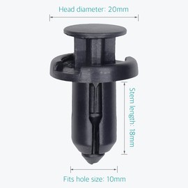 Lantee 10mm Fender Push in Retainer Fastener Clips for Honda 91503-SZ5-003, Pack of 20