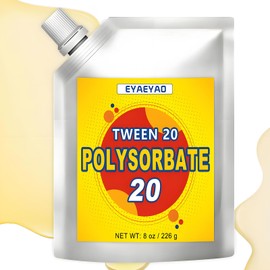 Eyaeyao Polysorbate 20 - Emulsifier & Solubilizer for DIY Skincare, Cosmetics, Lotions, and Essential Oils - Perfect for Homemade Beauty Products - Gentle on Skin (8 Ounces)