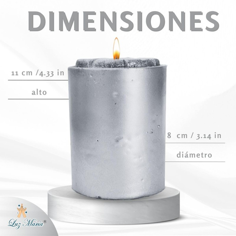 Velón Color Plata 500 grs | Potencializar rituales | Decoración
