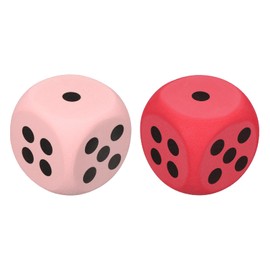 sourcing map 2Pcs Foam Dice, 8cm/3.15inch Eva 6-Sided Dice Stress Ball Squeezable Blocks for Board Games Relieve Stress Anxiety (Pink, Blue)