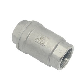 Dsmpipeft NPT Female WOG1000 Check Valve,Vertical Check Valve,NPT Spring Loaded in-line Low Cracking Pressure,Stainless Steel SS316 CF8M (3/4")
