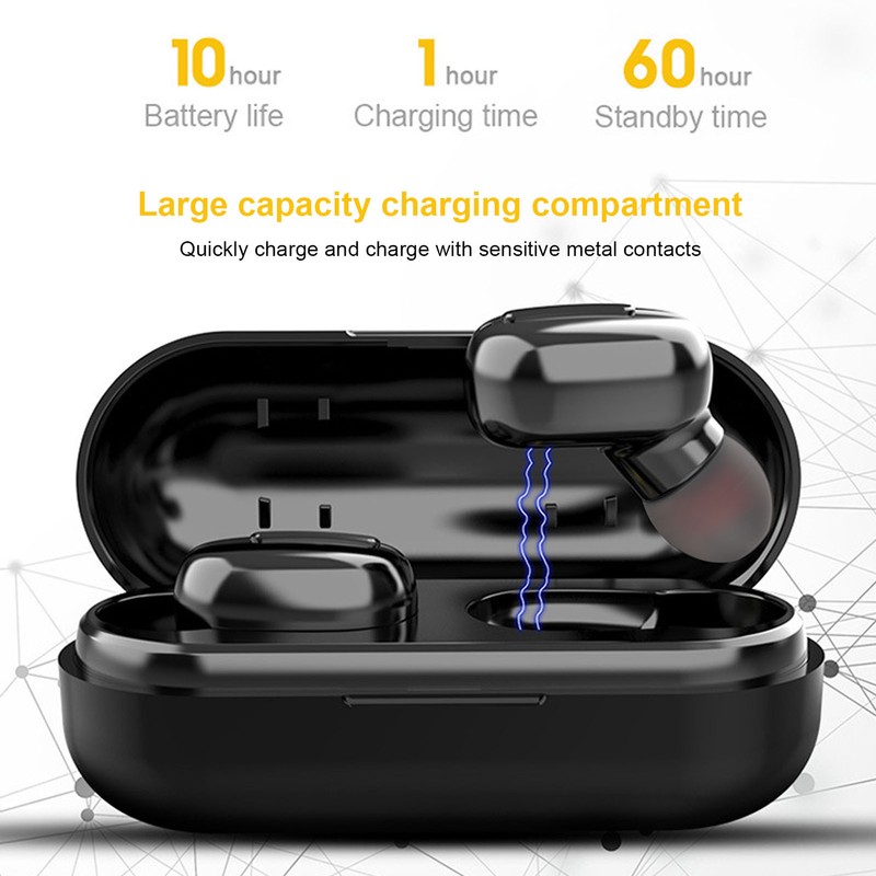 Bluetooth Headphones Multifunction Stereo Sound True Wireless Earbuds with Charging