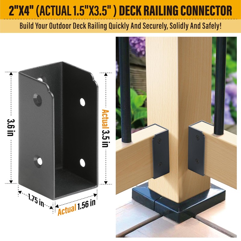 Brukid 10Pcs Stainless Steels Deck Railing Bracket Connectors, for 2x4