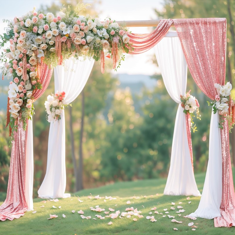 Wedding Arch Draping Fabric, 1 Panel 28" x19ft White Wedding