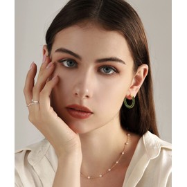 TOBENY Chunky Hoop Earrings for Women 14K Gold Plated Multcolors Cubic Zirconia Chunky Silver Gold Black Hoop Earrings Cubic Zirconia Hoop Earrings Minimalist Jewelry Gift, Copper, Cubic Zirconia