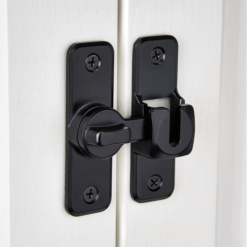INIRET 4 Packs Black Enhanced Security Flip Latch Lock -