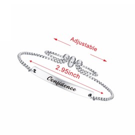 FALOGI Inspirational Bracelet for Women Men, Inspirational Gifts for Kids, Confidence Jewellery Bracelet