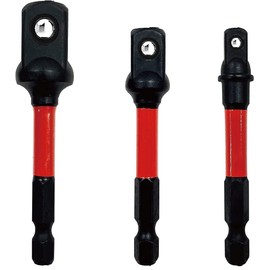 BIG RED BHT-03ITSA01R-3 Torin 3-Piece 1/4" Hex Shank, 1/4, 3/8", 1/2" Drive Impact Rated Torsion Socket Adaptor Set