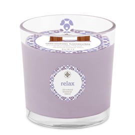 Root Candles Seeking Balance Wood Wick Spa Candle Aromatherapy Candles, 12-Ounce, Relax: Geranium Lavender