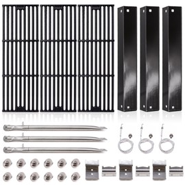 Adviace Grill Parts for Char Griller 5050, 5650, 2121, 3001, 5072, 2123, 2828, 3030, King Griller 3008, 5252, Cast Iron Grill Grates, Heat Plates, Burners, Ignitors for Chargriller Replacement Parts.