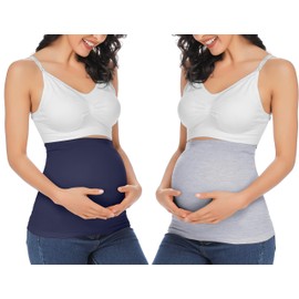 Rheane Maternity Belly Band, Navy+Grey 1