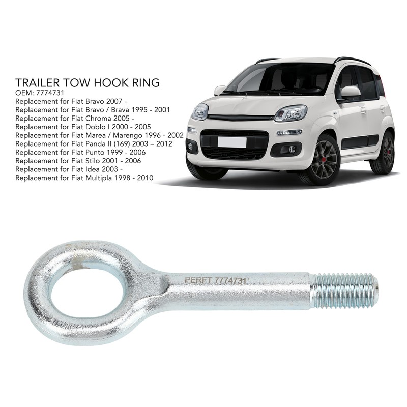 Trailer Tow Hook Ring 7774731 Replacement for Fiat Bravo Brava