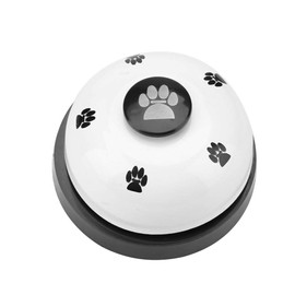 Dog Doorbell and Press Bell, Pet Training Press Bell, Iron, Robust, Durable, Pet Bell, Desk Bell, Call Bell for Dog Toilet Training Bell (White)