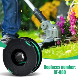Aepiraza DF-080 Dual Line Replacement Spools Compatible with Bl-ack Dec-ker GH1100 GH1000 GH2000 Electric String Grass Trimmer Lawn Edger, DF-080-BKP Dual Line Automatic Feed Spool (10 Pack)
