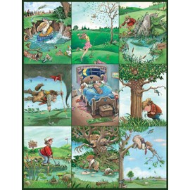 Springbok The Real Hazard 500 Piece Jigsaw Puzzle for Adults - Comical Golf Chaos in Cartoon Panels