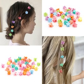 SuPoo 80 Pcs Butterfly Hair Clips Flower Hair Clip Mini Hair Clips Butterfly Clips for Hair Tiny Claw Clips Colorful Hair Clips for Girls Baby Hair Clips Toddler Claw Clips Y2K Hair Accessories