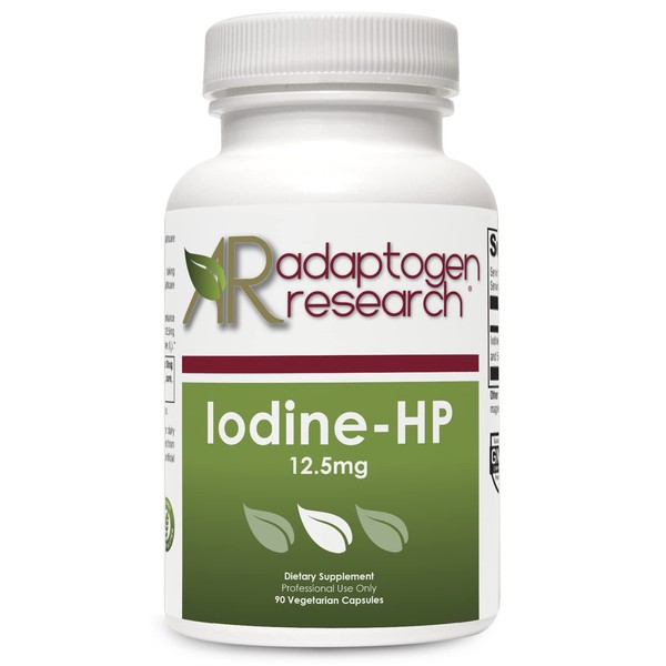 Iodine - HP 12.5 mg | High Potency Iodine Complex| Sodium Iodide Potassium Iodide | 90 Vegetarian Capsules | Adaptogen Research