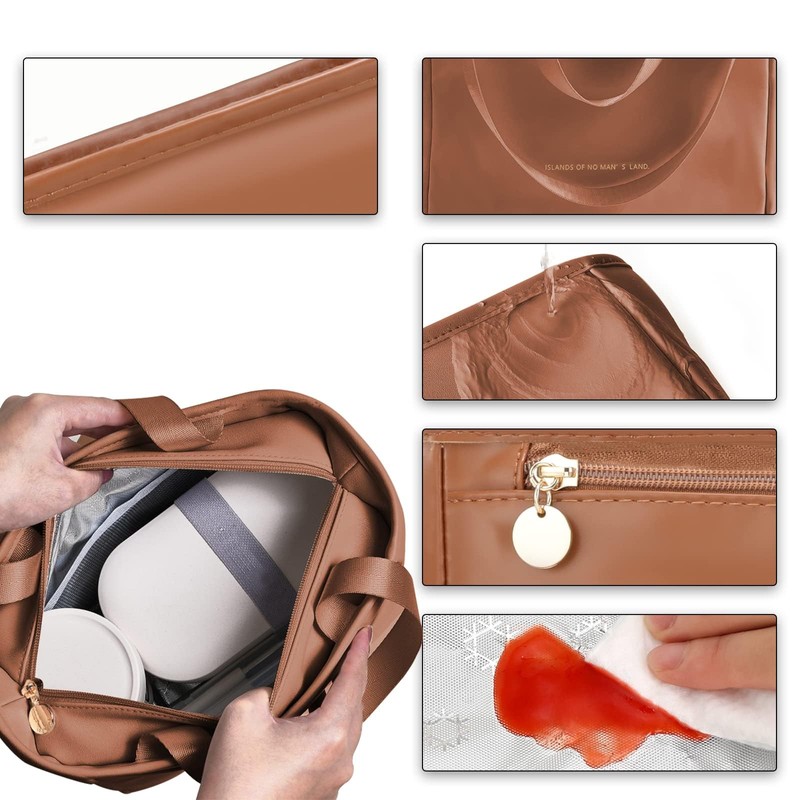 Lunch Bag for Women, 9.5l Insulated Lunch Bag,Pu Leather Lunch