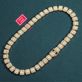 EMESLY Miami Cuban Link Curb Chain Gold/Silver Necklace (16, 18, 20, 22, 24, 30 Inches Length); Hip Hop Bracelet (8" Length) for Men & Women; Perfect Iced Out Bling Jewelry Gift