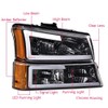 PIT66 LED DRL Headlight Assembly Compatible with Chevy Silverado Avalanche