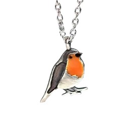 XNHIU Robin Bird Necklace Robin Pendant Necklace Tiny Bird Necklace Beautiful Gift Christmas Festive Jewellery for Women