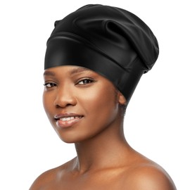 Ptwola Extra Large Swim Cap for Long Hair, Silicone Waterproof Swimming Hats Bathing Caps to Keep Hair Dry for Women Men Thick Dreadlocks Weaves Hair Extensions Braids Curls Afros
