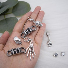 Anbjin Shoelace Charm for Sneakers,Metal Skull Shoe Charms for Sneakers, Boots, Runners,Hip Hop Stylish Shoe Decoration Charms for Man/Women