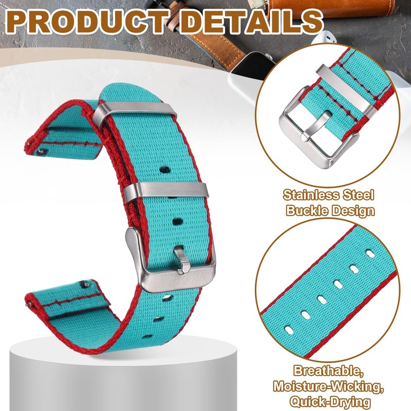 HARFINGTON Nylon Watch Band 20mm Quick Release Watch Straps Replacement
