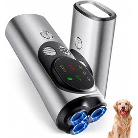 Ahuyentador De Perros Ultrasónico Portátil con Tres Cabezales Y Luz LED, Dispositivo Seguro para Exteriores, Previene Mordidas Y Entrenamiento Canino